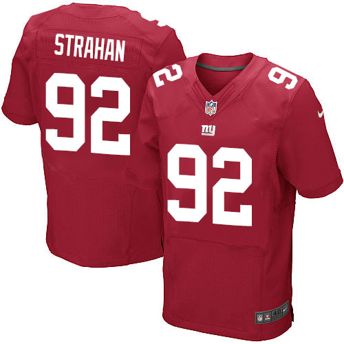 Men's Elite Michael Strahan Nike Jersey Red Alternate - #92 NFL New York Giants
